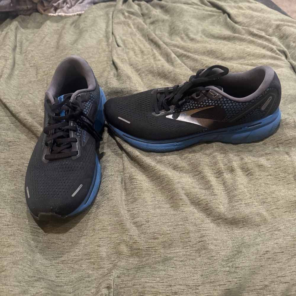 Brooks Running Shoes Mens 12.5 D Ghost 14 Black Blue 1103691D056
